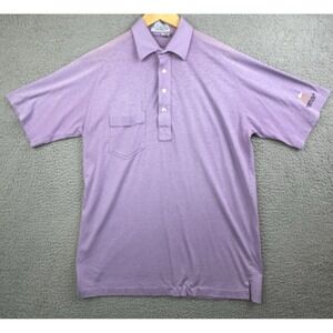 VTG 70s Pickering Active Sportswear By the Kimberton Polo Shirt L Purple Logo